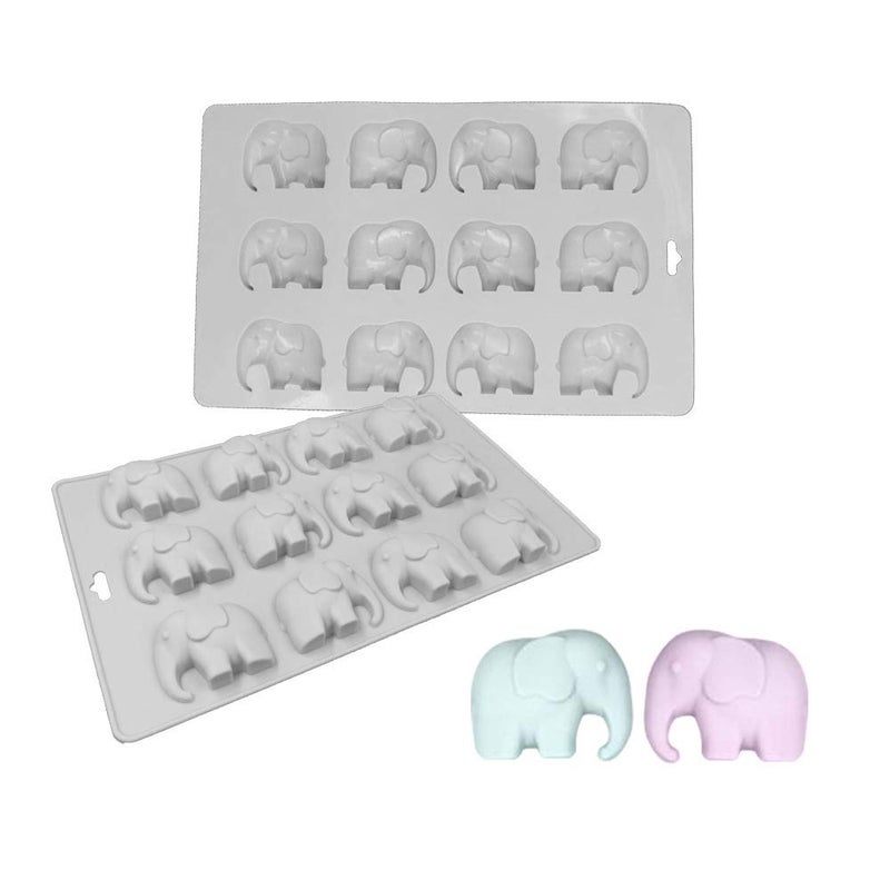 HiParty 12 Cavities Elephant Chocolate Candy Silicone Mold Gummy Fat Bomb Mould Resin Clay Mini Soap Crayon Mold Ice Cube Tray Cake Cookie Baking Pan for Baby Shower - Image 5